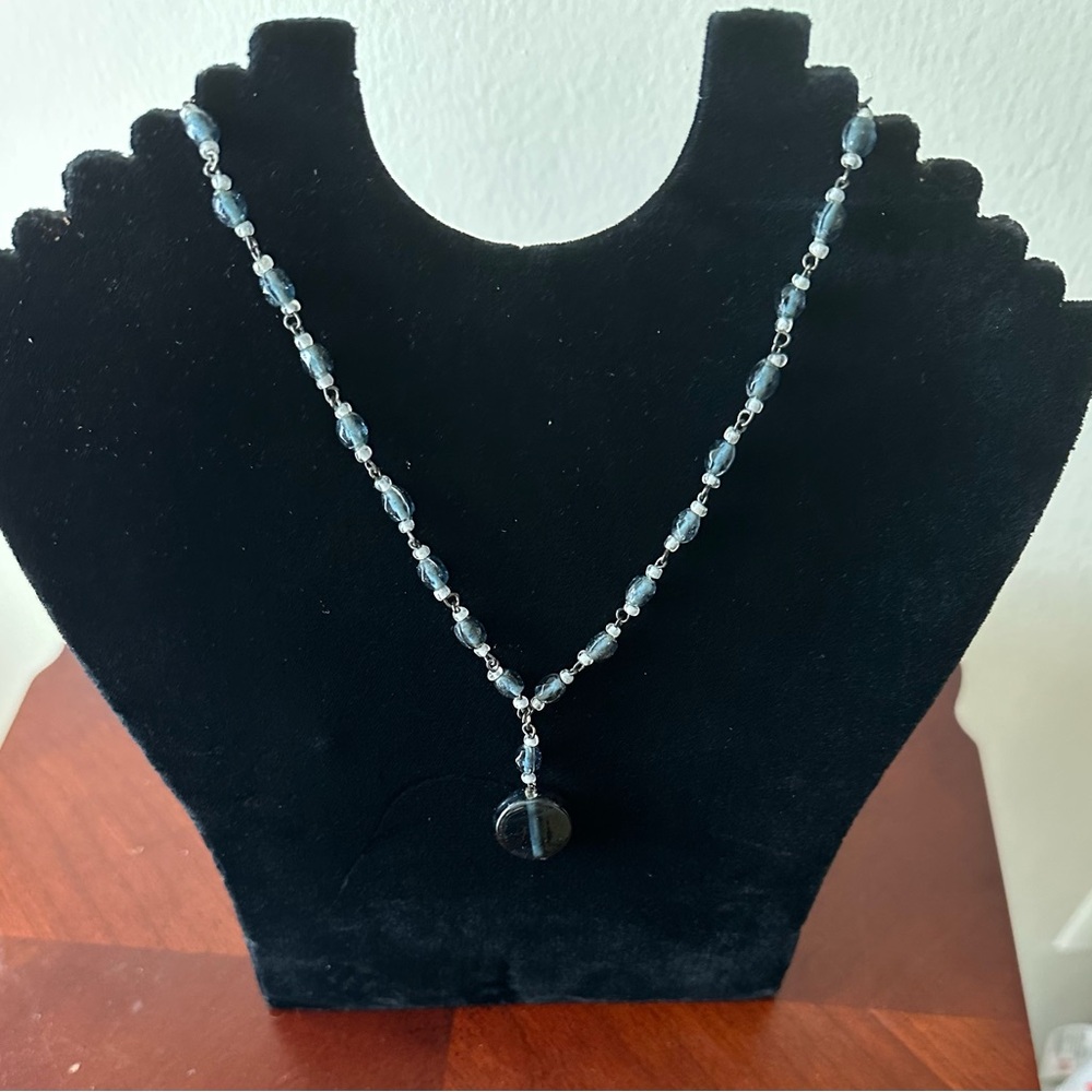 Elegant Blue Beaded Necklace